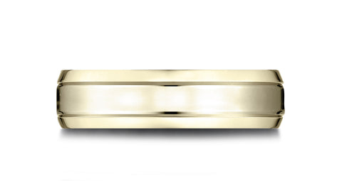 Benchmark-14k-Yellow-Gold-6.5mm-Comfort-Fit-High-Polished-Carved-Design-Band--Size-4.5--LCF66542614KY04.5