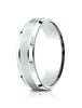 Benchmark-14k-White-Gold-6.5mm-Comfort-Fit-Satin-Finished-Polished-Beveled-Edge-Carved-Dsgn-Band--Sz-4--LCF66543614KW04