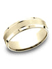 Benchmark-14k-Yellow-Gold-6.5mm-Comfort-Fit-Satin-Finished--Polished-Beveled-Edge-Carved-Dsgn-Band--Sz-4.25--LCF66543614KY04.25