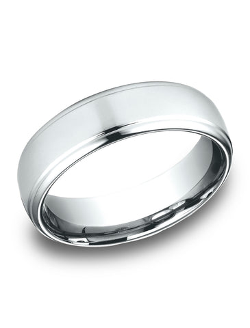 Benchmark-14K-White-Gold-6.5mm-Comfort-Fit-Drop-Edge-High-Polish-Design-Band--Size-4.25--LCF71654014KW04.25