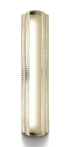 Benchmark-14K-Yellow-Gold-5mm-Slightly-Domed-Standard-Comfort-Fit-Band-with-Double-Milgrain--Size-4.5--LCFD35014KY04.5