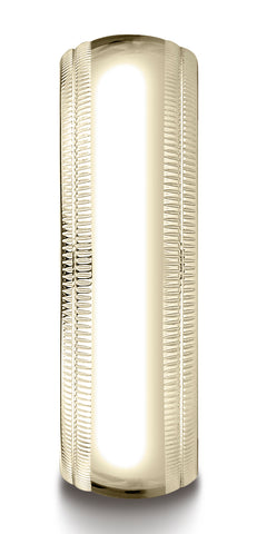 Benchmark-14K-Yellow-Gold-7mm-Slightly-Domed-Standard-Comfort-Fit-Band-with-Double-Milgrain--Size-4.5--LCFD37014KY04.5