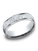 Benchmark-14k-White-Gold-Comfort-Fit-6.5mm-High-Polish-Edge-Hammered-Center-Design-Band--Size-4.25--LCF156530314KW04.25