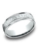 Benchmark-14k-White-Gold-6.5mm-Comfort-Fit-Hammered-Center-High-Polish-Round-Edge-Carved-Dsgn-Band--Sz-4.25--LCF156530914KW04.25