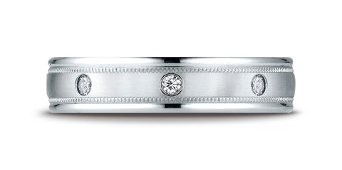 Benchmark-14K-White-Gold-4mm-Comfort-Fit-Burnish-Set-8-Diamond-Eternity-Band-w/-Milgrain--.16Ct--Size-4.25--RECF51414114KW04.25