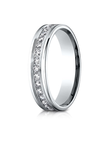 Benchmark Palladium 4mm Comfort-Fit Channel Set Diamond Eternity Wedding Band Ring (0.62 - 0.92 ct.)