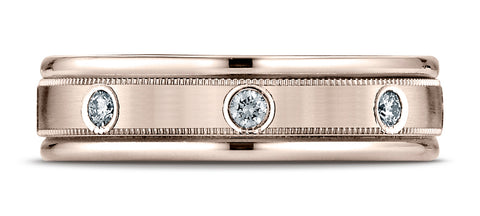 Benchmark-14K-Rose-Gold-6mm-Comfort-Fit-Burnish-Set-8-Diamond-Eternity-Band-w/-Milgrain--.32Ct--Size-4.25--RECF51614114KR04.25