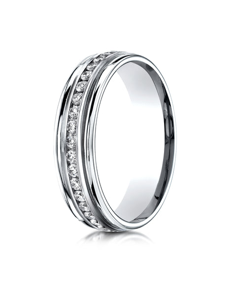 Benchmark Platinum 6mm Comfort-Fit Channel Set Diamond Eternity Wedding Band Ring (0.62 - 0.92 ct.)