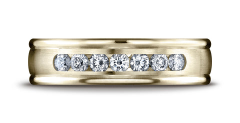 Benchmark-14K-Yellow-Gold-6mm-Comfort-Fit-Channel-Set-7-Stone-Diamond-Eternity-Wedding-Band--.42Ct--Sz-4.25--RECF51651614KY04.25