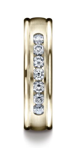 Benchmark-18K-Yellow-Gold-6mm-Comfort-Fit-Channel-Set-7-Stone-Diamond-Eternity-Band--.42Ct--Size-4.5--RECF51651618KY04.5