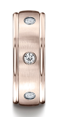 Benchmark-14K-Rose-Gold-8mm-Comfort-Fit-Burnish-Set-6-Stone-Diamond-Eternity-Wedding-Band--.48Ct--Sz-4.5--RECF51814014KR04.5