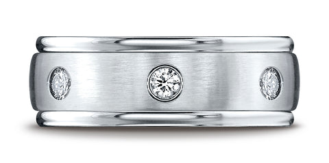Benchmark-14K-White-Gold-8mm-Comfort-Fit-Burnish-Set-6-Stone-Diamond-Eternity-Wedding-Band--.48Ct--Sz-4.25--RECF51814014KW04.25