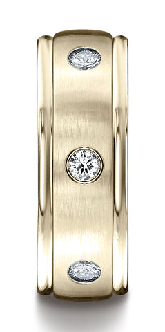Benchmark-14K-Yellow-Gold-8mm-Comfort-Fit-Burnish-Set-6-Stone-Diamond-Eternity-Band--.48Ct--Size-4.5--RECF51814014KY04.5