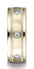 Benchmark-14K-Yellow-Gold-8mm-Comfort-Fit-Burnish-Set-6-Diamond-Eternity-Band-w/-Milgrain--.48Ct--Sz4.5--RECF51814114KY04.5