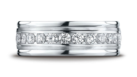 Benchmark-18K-White-Gold-8mm-Comfort-Fit-Channel-Set-12-Stone-Diamond-Eternity-Wedding-Band--.96Ct--Sz-4.25--RECF51851618KW04.25