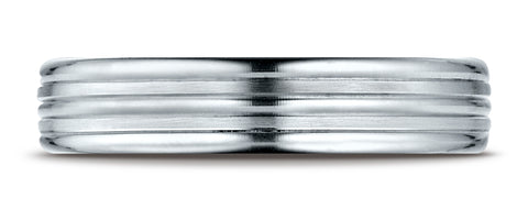 Benchmark-Palladium-4mm-Comfort-Fit-Satin-Finished-and-Round-Edge-Carved-Design-Wedding-Band--Size-4.25--RECF54180PD04.25