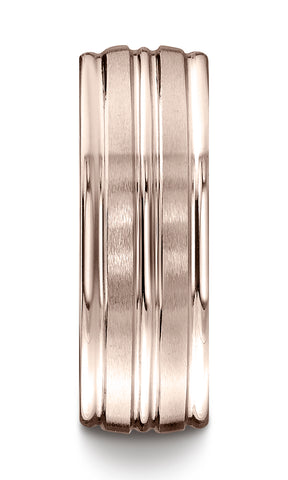 Benchmark-14K-Rose-Gold-8mm-Comfort-Fit-Satin-Finish-and-Round-Edge-Carved-Design-Wedding-Band--Size-4.5--RECF5818014KR04.5