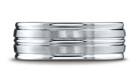 Benchmark-Platinum-8mm-Comfort-Fit-Satin-Finished-and-Round-Edge-Carved-Design-Wedding-Band--Size-4.25--RECF58180PT04.25