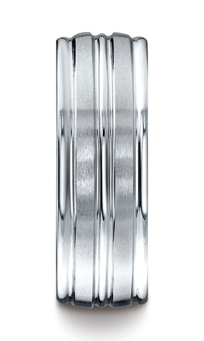 Benchmark-Platinum-8mm-Comfort-Fit-Satin-Finished-and-Round-Edge-Carved-Design-Wedding-Band--Size-4.5--RECF58180PT04.5