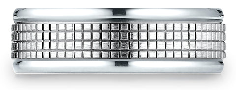 Benchmark-10k-White-Gold-7mm-Comfort-Fit-High-Polish-Round-Edge-Cross-Hatch-Center-Design-Band--Size-4.25--RECF6747110KW04.25