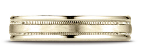 Benchmark-14K-Yellow-Gold-4mm-Comfort-Fit-Satin-Finish-Center-w/-a-Round-Edge-and-Milgrain-Band--Size-4.25--RECF7401S14KY04.25