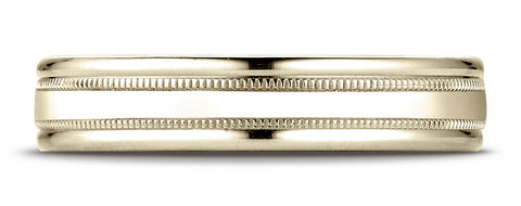 Benchmark-14K-Yellow-Gold-4mm-Comfort-Fit-High-Polished-Finish-w/-a-Round-Edge-and-Milgrain-Band--Size-4.25--RECF740114KY04.25