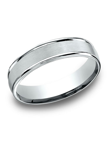 Benchmark-14k-White-Gold-5mm-Comfort-Fit-Satin-Finish--Polished-Round-Edge-Carved-Design-Band--Size-4.5--RECF7502S14KW04.5
