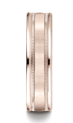 Benchmark-14K-Rose-Gold-6mm-Comfort-Fit-Satin-Finish-Center-w/-Milgrain-Round-Edge-Band--Size-4.5--RECF7601S14KR04.5