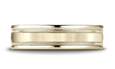 Benchmark-10K-Yellow-Gold-6mm-Comfort-Fit-Satin-Finish-Center-w/-Milgrain-Round-Edge-Band--Size-4.25--RECF7601S10KY04.25