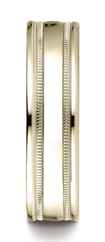 Benchmark-14K-Yellow-Gold-6mm-Comfort-Fit-High-Polished-w/-Milgrain-Round-Edge-Carved-Design-Band--4.5--RECF760114KY04.5