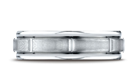 Benchmark-Platinum-6mm-Comfort-Fit-Satin-Finish-8-High-Polished-Center-Cuts-and-Round-Edge-Band--Size-4.25--RECF76452PT04.25