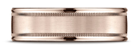 Benchmark-14k-Rose-Gold-7mm-Comfort-Fit-Satin-Finish-Center-w/-Milgrain-Round-Edge-Carved-Design-Band--4.25--RECF7701S14KR04.25