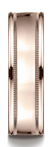Benchmark-14k-Rose-Gold-7mm-Comfort-Fit-High-Polished-w/-Milgrain-Round-Edge-Carved-Design-Band--Sz-4.5--RECF770114KR04.5