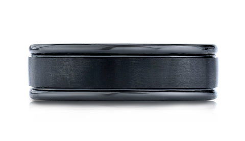 Benchmark-Blackened-Cobaltchrome-7mm-Round-Edge-Satin-Center-Comfort-Fit-Ring--Size-6.5--RECF7702SBKCC06.5