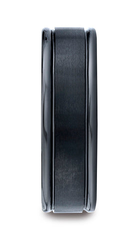 Benchmark-Blackened-Cobaltchrome-7mm-Round-Edge-Satin-Center-Comfort-Fit-Ring--Size-7--RECF7702SBKCC07