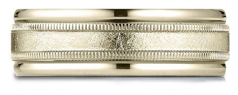 Benchmark-14k-Yellow-Gold-7mm-Comfort-Fit-Swirl-Finish-Center-Milgrain-Round-Edge-Carved-Design-Band--4.25--RECF7704114KY04.25