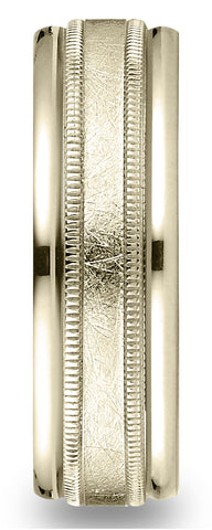 Benchmark-14k-Yellow-Gold-7mm-Comfort-Fit-Swirl-Finish-Center-Milgrain-Round-Edge-Carved-Des.-Band--4.5--RECF7704114KY04.5