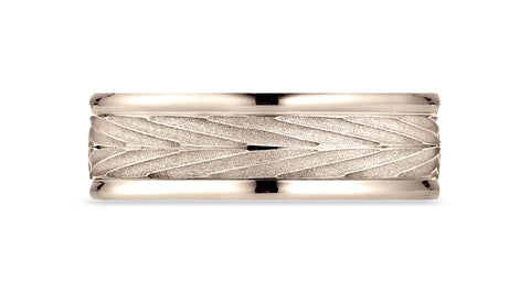 Benchmark-14K-Rose-Gold-7mm-Comfort-Fit-Round-Edge-Arrow-Design-Band--Size-4.25--RECF7733714KR04.25