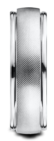 Benchmark-14k-White-Gold-7mm-Comfort-Fit-Florentine-Center-High-Polish-Round-Edge-Design-Band--Size-4.5--RECF7747014KW04.5