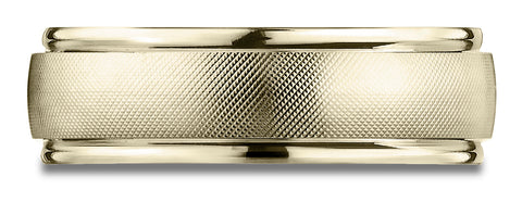 Benchmark-18k-Yellow-Gold-7mm-Comfort-Fit-Florentine-Center-High-Polish-Round-Edge-Design-Band--Size-4.25--RECF7747018KY04.25