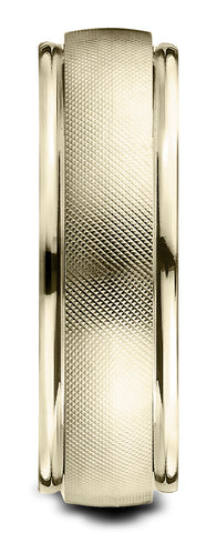 Benchmark-18k-Yellow-Gold-7mm-Comfort-Fit-Florentine-Center-High-Polish-Round-Edge-Design-Band--Size-4.5--RECF7747018KY04.5