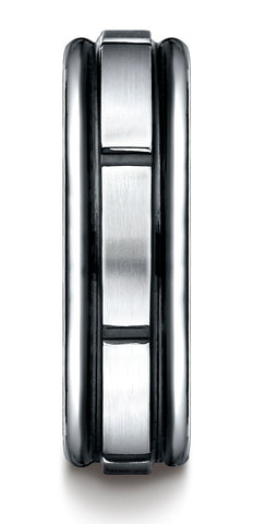 Benchmark-Cobaltchrome-7mm-Comfort-Fit-Satin-Finished-Round-Edge-Blackened-Sectional-Design-Band--Size-7--RECF77674CC07
