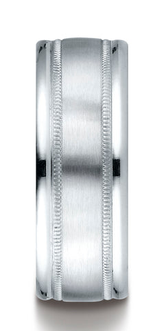 Benchmark-Palladium-8mm-Comfort-Fit-Satin-Finish-Center-w/-Milgrain-Round-Edge-Carved-Design-Band--4.5--RECF7801SPD04.5