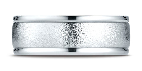 Benchmark-Palladium-8mm-Comfort-Fit-Wire-Brush-Finish-High-Polished-Round-Edge-Carved-Design-Band--Sz-4.25--RECF7802PD04.25
