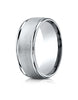 Benchmark-14K-White-Gold-8mm-Comfort-Fit-Wire-Brush-Finish-High-Polished-Round-Edge-Band--Size-4--RECF780214KW04