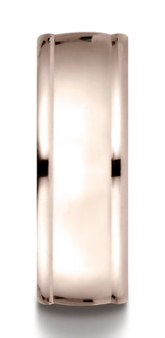 Benchmark-14K-Rose-Gold-8mm-Comfort-Fit-High-Polish-Finish-Round-Edge-Design-Wedding-Band-Ring--Size-4.5--RECF7820014KR04.5