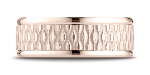 Benchmark-14K-Rose-Gold-8mm-Comfort-Fit-Round-Edge-Patterned-Design-Wedding-Band-Ring--Size-4.25--RECF7870014KR04.25