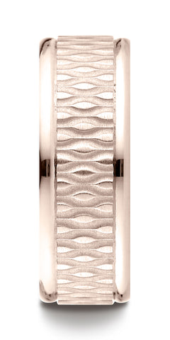 Benchmark-14K-Rose-Gold-8mm-Comfort-Fit-Round-Edge-Patterned-Design-Wedding-Band-Ring--Size-4.5--RECF7870014KR04.5