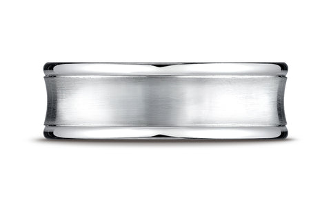 Benchmark-14K-White-Gold-7.5mm-Comfort-Fit-Satin-Finished-Concave-Round-Edge-Carved-Design-Band--Size-4.25--RECF8750014KW04.25