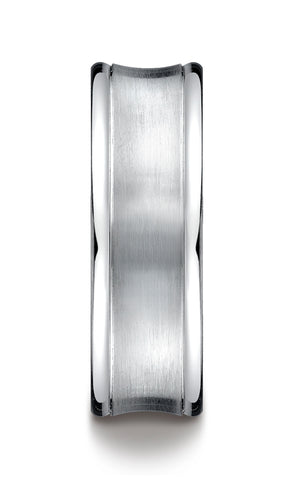 Benchmark-18K-White-Gold-7.5mm-Comfort-Fit-Satin-Finished-Concave-Round-Edge-Carved-Design-Band--Sz-4.5--RECF8750018KW04.5